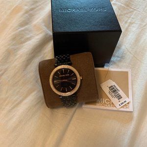 Michael Kors Black & Rose Gold Watch